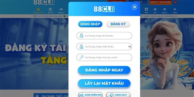 lấy lại mật khẩu 88CLB